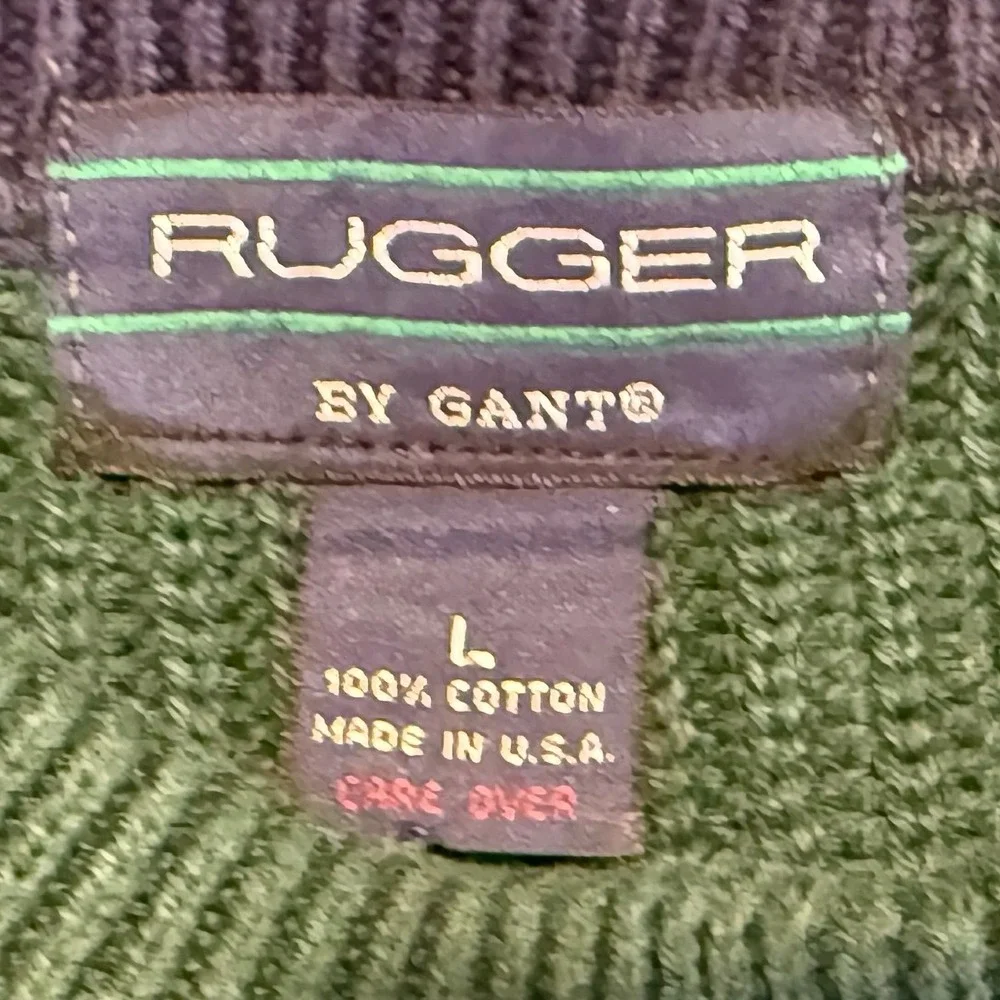 VTG Gant Rugger Sweater Mens Striped L Chunky Preppy